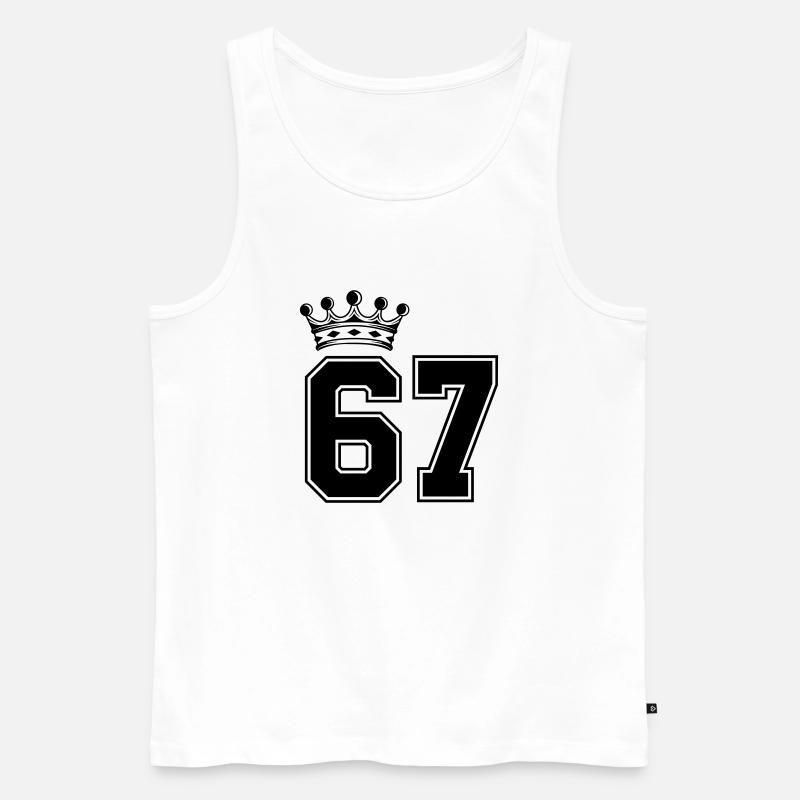 67 krone - Männer Premium Bio Tank Top - Weiß