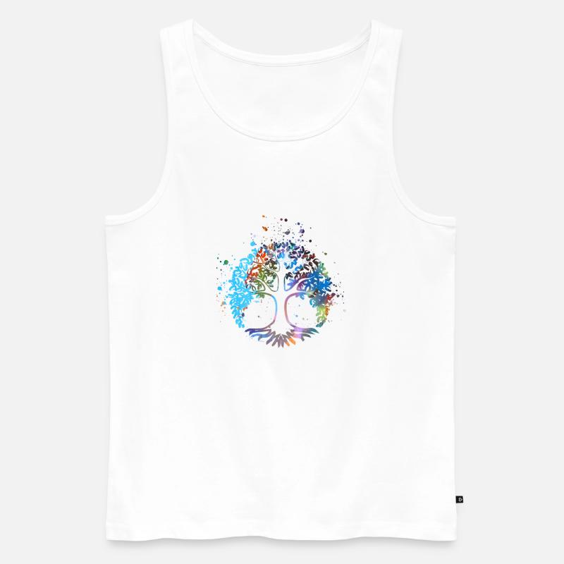 lebensbaum,baum des lebens,graffiti, bunt,baum - Männer Premium Bio Tank Top - Weiß