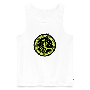 poseidon triton - Männer Premium Bio Tank Top - Weiß - Vorne - AI Model Male 178 light (178cm)