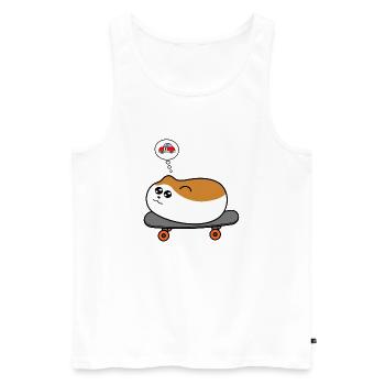 Hamster auf Skateboard - Männer Premium Bio Tank Top - Weiß - Vorne - Michal (187cm)