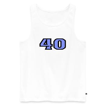 40. 40 YEARS. 40th ANNIVERSARY. 40TH ANNIVERSARY. - Men's Premium Organic Tank Top - white - Front - Michal (187cm)