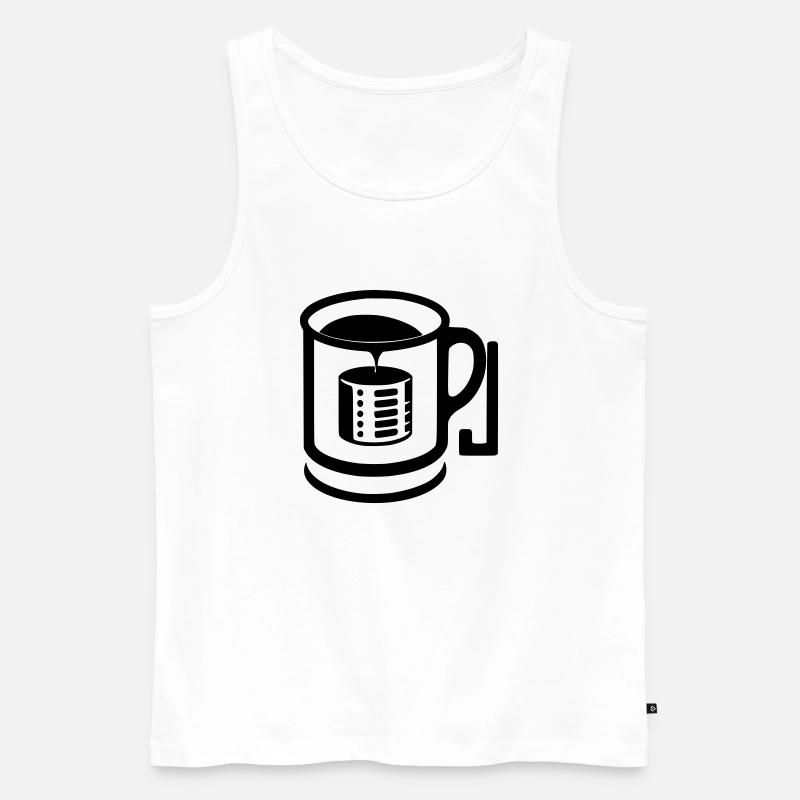 Kaffeebecher - Männer Premium Bio Tank Top - Weiß