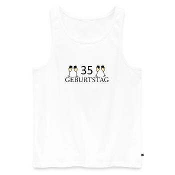 35.Geburtstag 35 Jahre - Männer Premium Bio Tank Top - Weiß - Vorne - Michal (187cm)