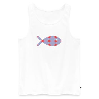 SARDINE. FISH. APRIL FOOL - Men's Premium Organic Tank Top - white - Front - AI Model Male 178 light (178cm)