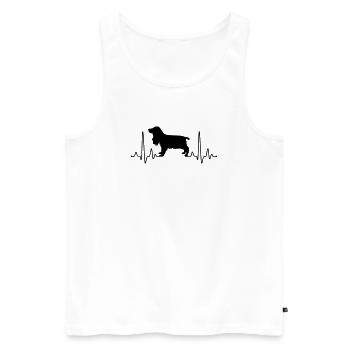 Cocker Spaniel Plus - Männer Premium Bio Tank Top - Weiß - Vorne - AI Model Male 178 light (178cm)