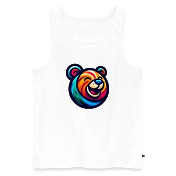 Funny Bear - Männer Premium Bio Tank Top - Weiß - Vorne - Michal (187cm)
