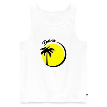 Dubai - Men's Premium Organic Tank Top - white - Front - AI Model Male 178 light (178cm)