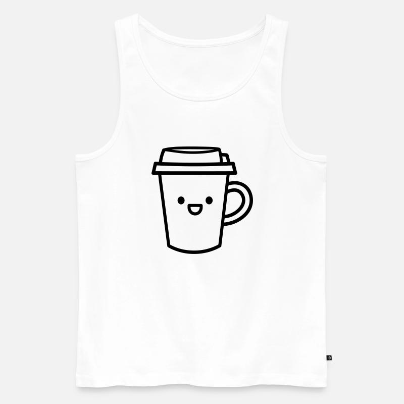 Kaffeebecher - Männer Premium Bio Tank Top - Weiß