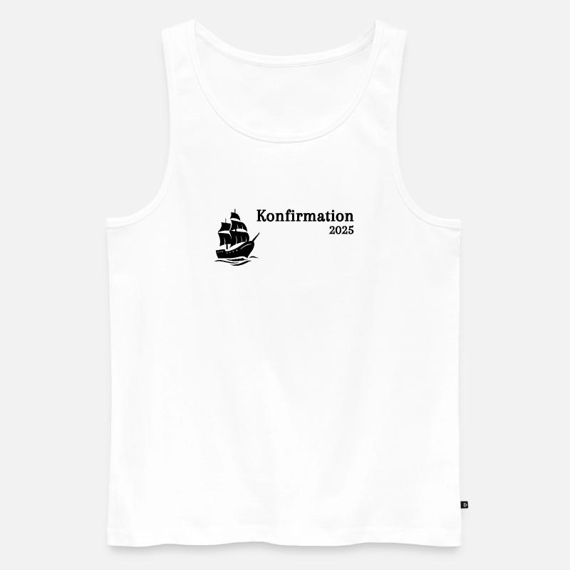 Konfirmation 2025 Schiff segelt heran - Männer Premium Bio Tank Top - Weiß