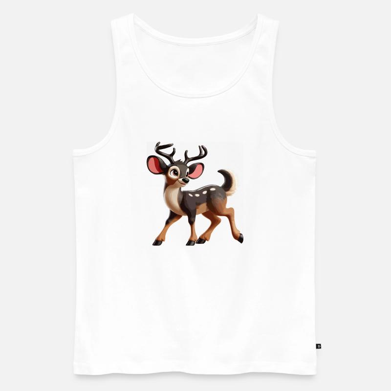 Rothirsch Cervus elaphus juvenil - Männer Premium Bio Tank Top - Weiß