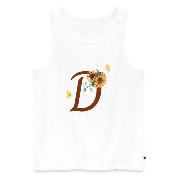 Letter d sunflower butterfly - Men's Premium Organic Tank Top - white - Front - AI Model Male 178 light (178cm)