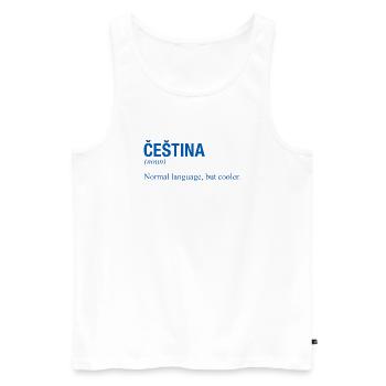CESTINA Tschechisch Tschechien - Männer Premium Bio Tank Top - Weiß - Vorne - AI Model Male 178 light (178cm)