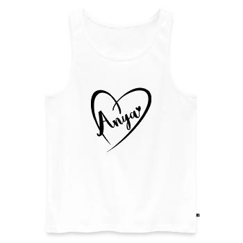 Anya surname first name in heart frame - Men's Premium Organic Tank Top - white - Front - Michal (187cm)