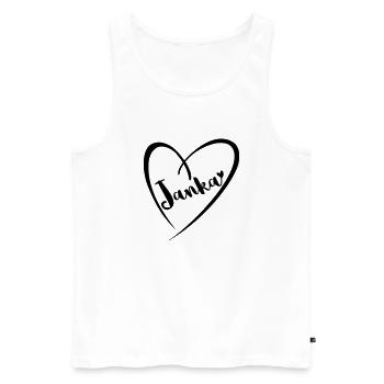 Janka surname first name in heart frame - Men's Premium Organic Tank Top - white - Front - Michal (187cm)