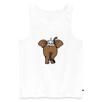 Chat Éléphant Équipe de marche Couché 2 Amis Mignon - Débardeur bio Premium Homme - blanc - Devant - Michal (187cm)