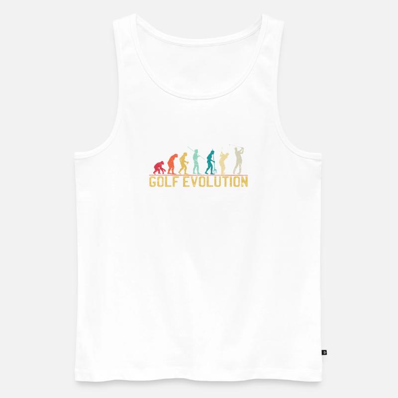 Golf Evolution Silhouette Design - Männer Premium Bio Tank Top - Weiß