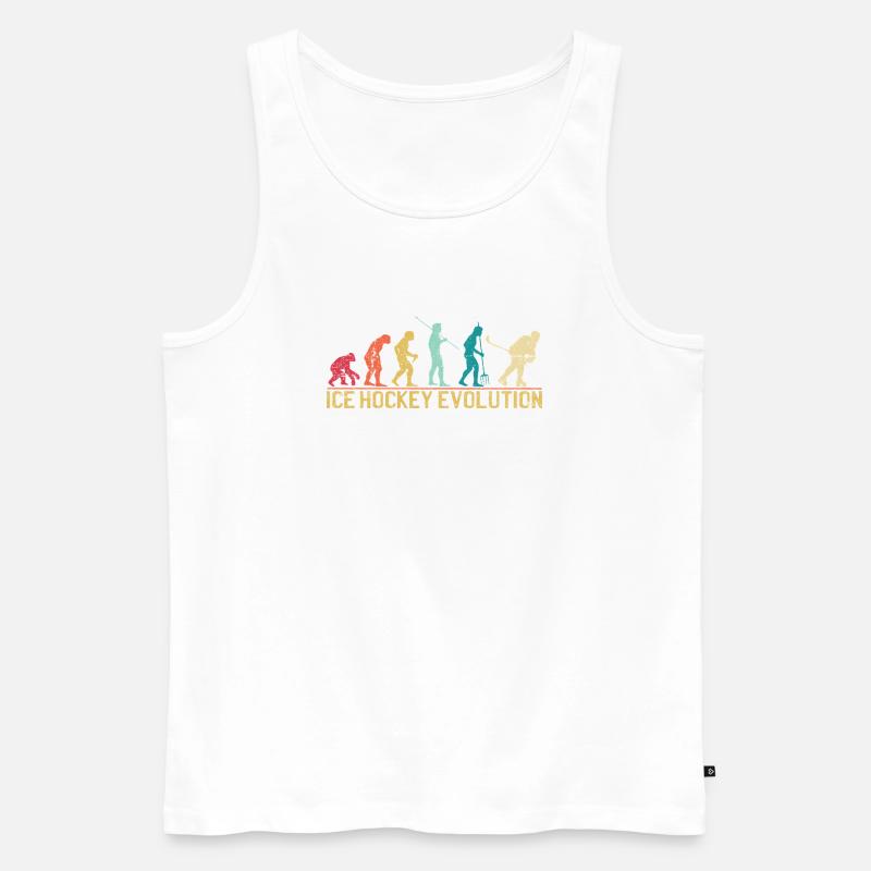 Hockey Evolution Silhouette Design - Männer Premium Bio Tank Top - Weiß