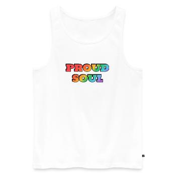 Stolze Seele Regenbogen Text - Männer Premium Bio Tank Top - Weiß - Vorne - Michal (187cm)