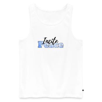 Incite Peace - Men's Premium Organic Tank Top - white - Front - AI Model Male 178 light (178cm)