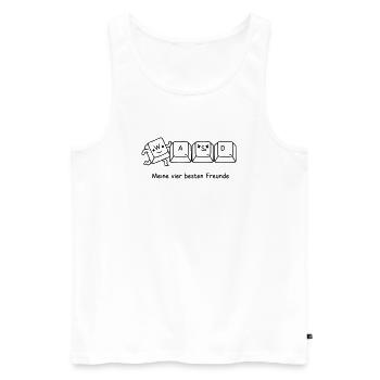 Gamer Freunde: WASD | Lustiger Spruch für Zocker - Männer Premium Bio Tank Top - Weiß - Vorne - Michal (187cm)