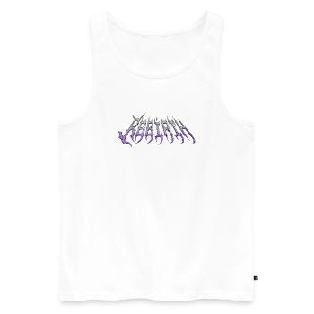 Rebirth - cold metal chrome text - Men's Premium Organic Tank Top - white - Front - AI Model Male 178 light (178cm)