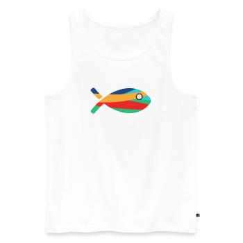 FISH. SARDINE. APRIL FOOL. SEA. OCEAN - Men's Premium Organic Tank Top - white - Front - Michal (187cm)