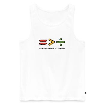 Equality is Greater Than Division Message - Men's Premium Organic Tank Top - white - Front - Michal (187cm)