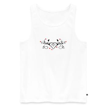 Ornament mit Herzchen - Männer Premium Bio Tank Top - Weiß - Vorne - AI Model Male 178 light (178cm)