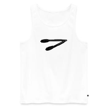 Silhouette des pinces barbecue - Débardeur bio Premium Homme - blanc - Devant - AI Model Male 178 light (178cm)