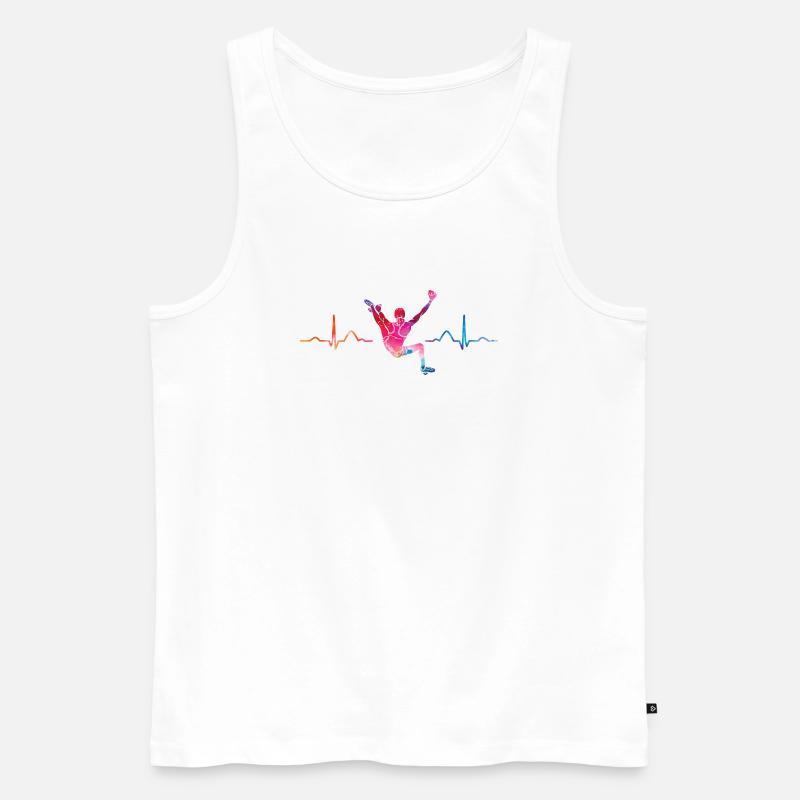 Boulderer Herzschlag Boulder Bouldern - Männer Premium Bio Tank Top - Weiß
