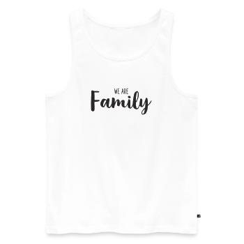 Nous sommes une famille – Écriture de Déclaration Aimante - Débardeur bio Premium Homme - blanc - Devant - AI Model Male 178 light (178cm)