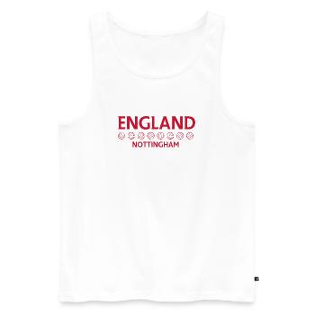 Nottingham England Fußballemblem - Männer Premium Bio Tank Top - Weiß - Vorne - AI Model Male 178 light (178cm)