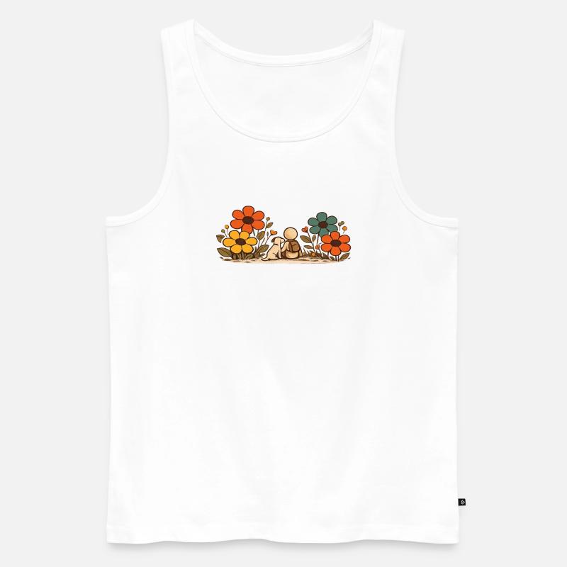 Der kleine Gedanke | Beste Freunde - Männer Premium Bio Tank Top - Weiß