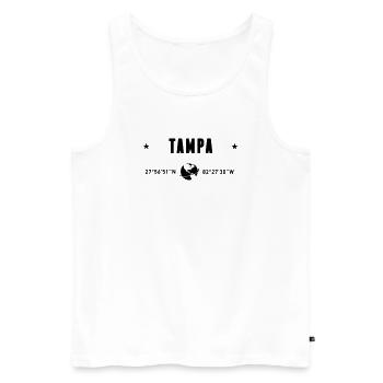 Tampa, Florida, Koordinaten Planet Erde - Männer Premium Bio Tank Top - Weiß - Vorne - Michal (187cm)