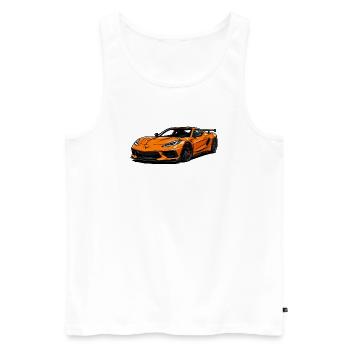 Illustration de voiture de sport orange - Débardeur bio Premium Homme - blanc - Devant - Michal (187cm)