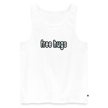 Kostenlose Umarmungen - Männer Premium Bio Tank Top - Weiß - Vorne - Michal (187cm)