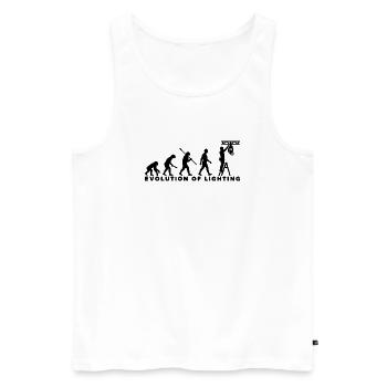 Evolution of Lighting – Veranstaltungstechnik - Männer Premium Bio Tank Top - Weiß - Vorne - Michal (187cm)