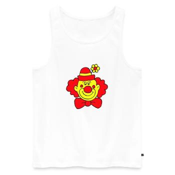 Clown, plus kasper, cirque, circus, des Manege, - Débardeur bio Premium Homme - blanc - Devant - AI Model Male 178 light (178cm)