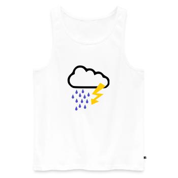 Weather - Thunder Storm - Rain - Men's Premium Organic Tank Top - white - Front - AI Model Male 178 light (178cm)