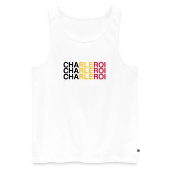 CHARLEROI Belgium Belgium Flag - Men's Premium Organic Tank Top - white - Front - Michal (187cm)
