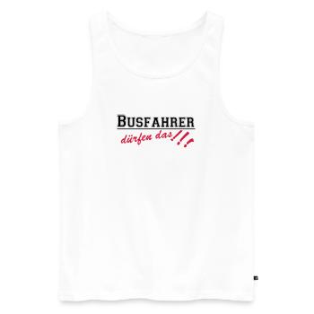 Busfahrer Bus Omnibus Kraftfahrer dürfen...(25) - Männer Premium Bio Tank Top - Weiß - Vorne - Michal (187cm)