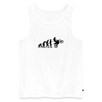 Evolution Affe zu Motocross - Männer Premium Bio Tank Top - Weiß - Vorne - AI Model Male 178 light (178cm)