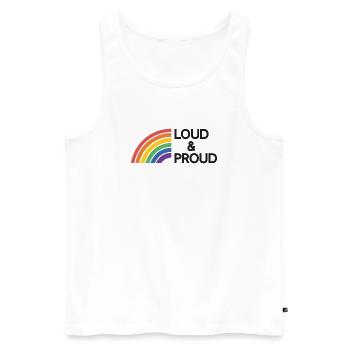 LGBTQ Pride Month - Laut und stolz - Männer Premium Bio Tank Top - Weiß - Vorne - Michal (187cm)