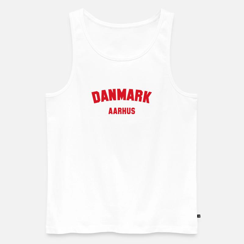 AARHUS Denmark Dänemark - Männer Premium Bio Tank Top - Weiß
