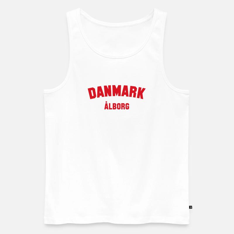 ALBORG Danmark Dänemark - Männer Premium Bio Tank Top - Weiß