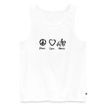 L’amour des chevaux - Débardeur bio Premium Homme - blanc - Devant - Michal (187cm)