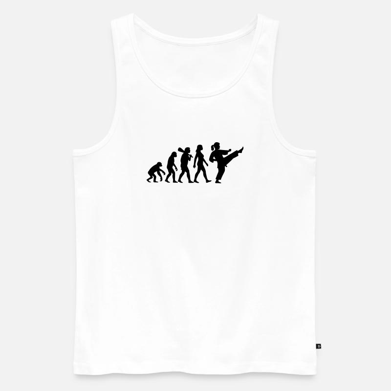 Karate Evolution - Männer Premium Bio Tank Top - Weiß