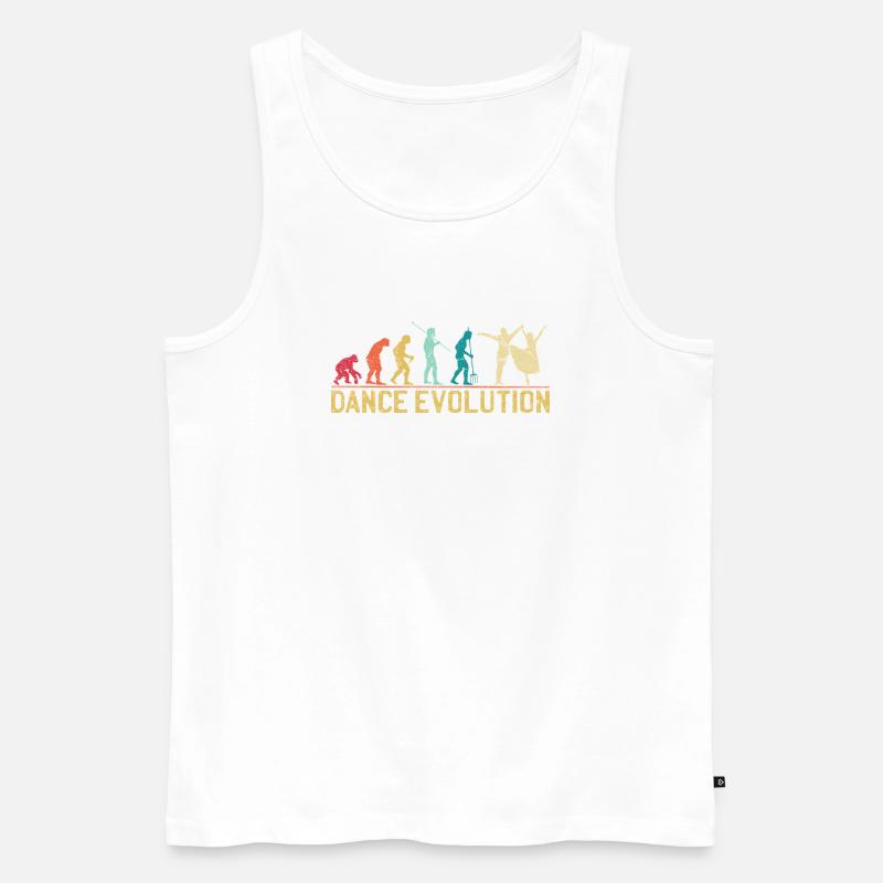 Tanz-Evolution-Silhouette-Design - Männer Premium Bio Tank Top - Weiß
