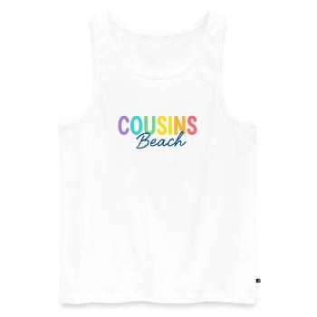 Cousins Beach – Colorful Summer - Men's Premium Organic Tank Top - white - Front - AI Model Male 178 light (178cm)