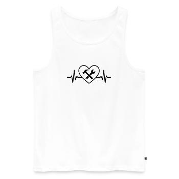 DIY Hammer Wrench Heart - Men's Premium Organic Tank Top - white - Front - Michal (187cm)